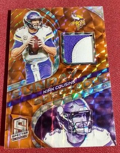 lot 30 image: 2020 Spectra Kirk Cousins Jersey Card - #d10