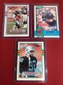 lot 33 image: (3) Vintage Bo JacksonMarcus Allen Cards