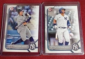 lot 34 image: Bowman Anthony Volpe & Jasson Dominguez Prospect Cards