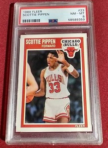lot 65 image: 1989 Fleer Scottie Pippen Card - PSA 8
