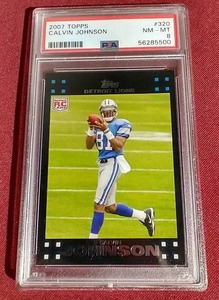 lot 68 image: 2007 Topps Calvin Johnson Rookie Card - PSA 8