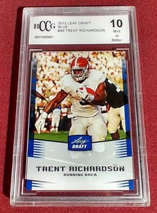 lot 72 image: 2012 Leaf Draft Blue Trent Richardson - BCCG 10
