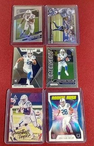 lot 75 image: (6) Jonathan Taylor Cards - 4 Rookies  2 Prizms