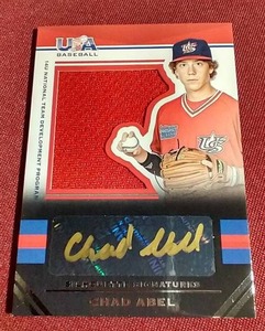 lot 77 image: 2017 Panini USA Chad Abel Autograph Game-Used Jersey Card - #d44