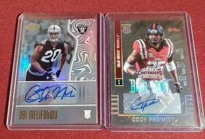 lot 85 image: (2) Numbered NFL Autographed Rookie Cards