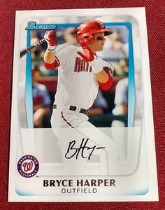 lot 91 image: 2011 Bowman Bryce Harper Prospect Card