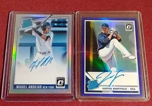 lot 96 image: (2) Optic Rated Rookie Baseball Autograph Cards - 1 is #d