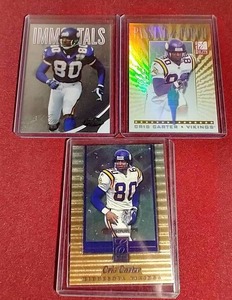 lot 105 image: (3) Numbered Cris Carter Cards