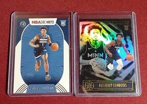 lot 107 image: (2) Anthony Edwards Rookie Cards