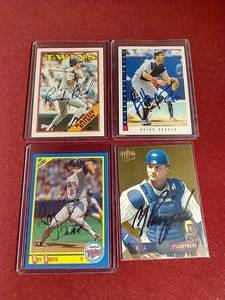 lot 123 image: (4) Autographed Minnesota Twins Cards