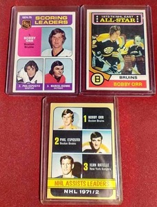 lot 127 image: (3) Bobby Orr Cards