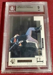 lot 131 image: 1998 SP Authentic Magglio Ordonez Rookie Card - BGS 9