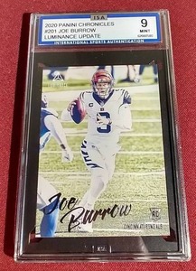 lot 153 image: 2020 Chronicles Joe Burrow Rookie Card - ISA 9