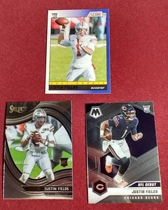 lot 162 image: (3) 2021 Justin Fields Rookie Cards