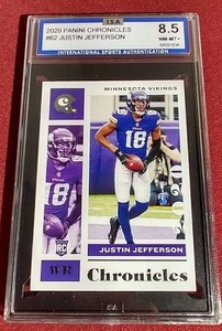 lot 166 image: 2020 Chronicles Justin Jefferson Rookie Card - ISA 8.5