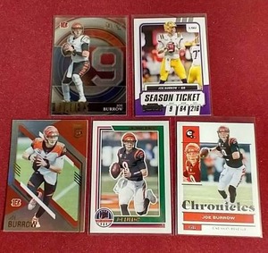 lot 167 image: (5) Joe Burrow Cards