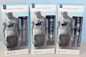 lot 13 image: 3ct 4 pack Beverly Hills Polo Club Mens XL Knit Boxers