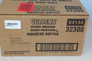 lot 38 image: Guldens 12ct Stone Ground Dijon Mustard 12oz Squeeze Bottle
