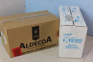 lot 96 image: Aldecoa Premium Family Coffee K Cups 6 12ct Cartons  Gerber Fruit & Veggie Melts