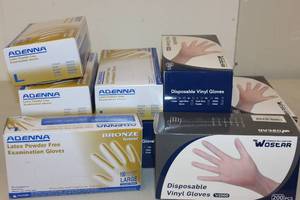 lot 118 image: Bulk Disposable VinylLatex Gloves