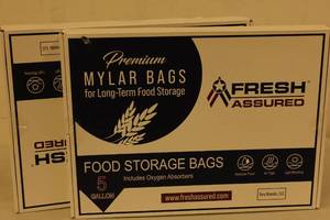 lot 121 image: 2ct Fresh Assured Premium 5 Gallon Food Storage Bags