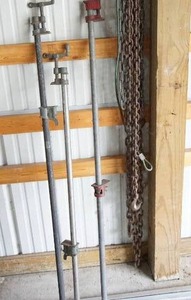 lot 14 image: GarageShopTools...Pipe Bar Clamps, Logging Chains