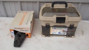 lot 30 image: Fishing...Berkley Fishing Portable Line Spooling Station w Stripper & Cutter, Tackle Box with Contents, Fishing Lures Etc.