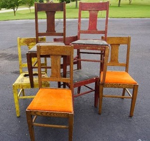 lot 42 image: AntiqueVintage Furniture...Wooden Chairs to Repurpose