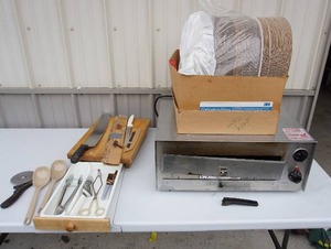 lot 120 image: Appliances...Commercial Pizza Oven, Cardboard Rounds, Utensils, Cutting Board Etc.
