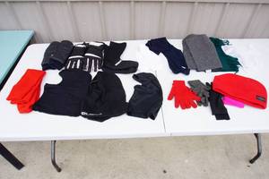 lot 123 image: Outdoor SportsClothing...Assorted Winter Gloves, Hats, Mittens, Socks, Face Masks Etc.