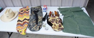 lot 146 image: HuntingFishing...Knives, Hat, Covers, Cases Etc.