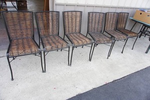 lot 205 image: OutdoorPatioFurniture...Wrought Iron Rattan Chairs