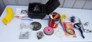 lot 208 image: GarageToolsElectricHand...Craftsman Router...Air Hose Etc.