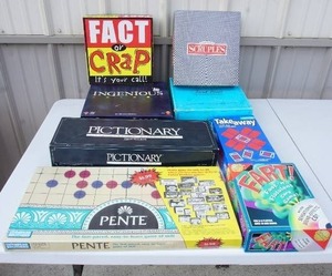 lot 250 image: VintageToysGames...Pictionary, Pente, Fart, Take-away, Fact or Crap Etc.