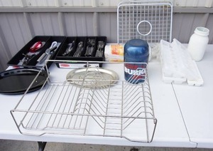 lot 267 image: HouseholdKitchenService Ware...Silverware, Drying Racks Etc.