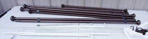 lot 276 image: Home EssentialsWindow Treatments...BronzeBrown Steel Expandable Curtain Rods, White Adjustable Sleeve Rods