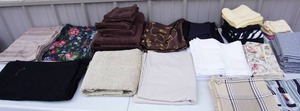 lot 287 image: Home EssentialsFabricTable Linens...Various Table Clothes, Runners, Bath Towels, Napkins and Placemats Etc.