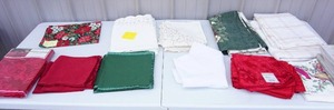 lot 291 image: Home EssentialsHolidayFabricLinens...Christmas Table Clothes, Runners, Doilies, Napkins and Placemats Etc.