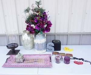 lot 294 image: Home EssentialsDecor...Arrangement, Vases, Candles, Serving Tray Etc.