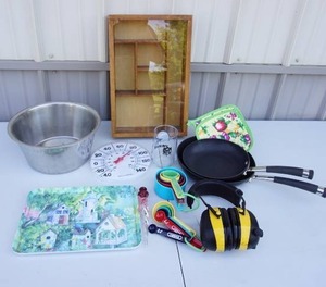 lot 326 image: Home EssentialsDecor...Cube Shelf, Pans, Tray Etc.