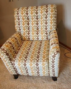 lot 346 image: Furniture...Reclining Patterned Arm Chair