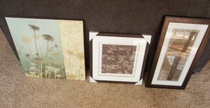 lot 348 image: Home EssentialsDecorWall...Delicate Fields Canvas Print, Tole Squares Framed, GeometricCircle Matted Print