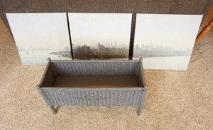 lot 349 image: Home EssentialsDecorWall Art...Three Piece Canvas Art, Planter Box