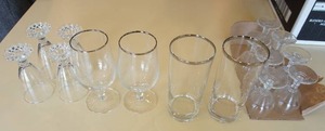 lot 369 image: CollectiblesVintageBarwareDrink Glasses...Assortment of Clear Glass Stemware