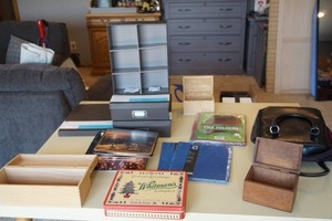 lot 374 image: Miscellaneous...Tins, Boxes, Folders for Filing and Storage Etc.