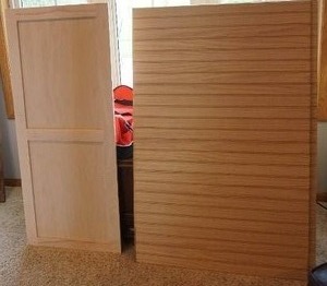 lot 392 image: GarageWoodworking...Paneling x3 Sheets, Paneled DoorBoard, Wood Boards Etc.