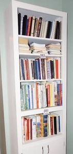lot 402 image: AntiqueVintageFurniture...Painted Wood Book Shelf ONLY