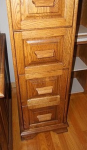 lot 406 image: AntiqueVintageFurnitureOffice...Solid Oak Wood File Cabinet