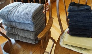 lot 423 image: Home EssentialsBathBedroom...Large Bath Towels, Digital Weight Scale, Heating Pad