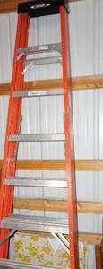 lot 440 image: Garage...Werner 8 ft 300 lb Capacity Ladder